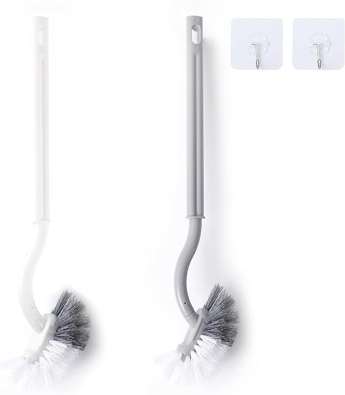 2Pcs Curved Toilet Bowl Brush Without Holder by kagyuan