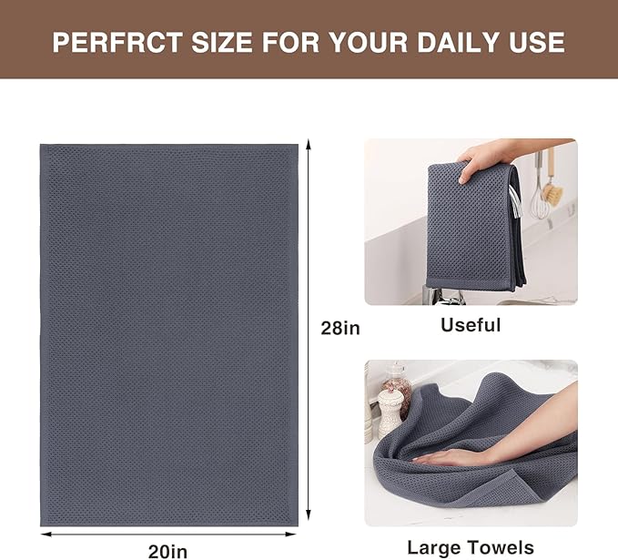 Homaxy 100% Cotton Waffle Weave Kitchen Dish Towels, Ultra Soft Absorbent Quick - Image 3