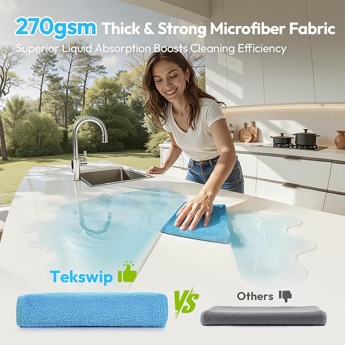 Microfiber Cleaning Cloth 12"X12" 24 Pack Colour Lint Free Microfiber Towels - Image 2