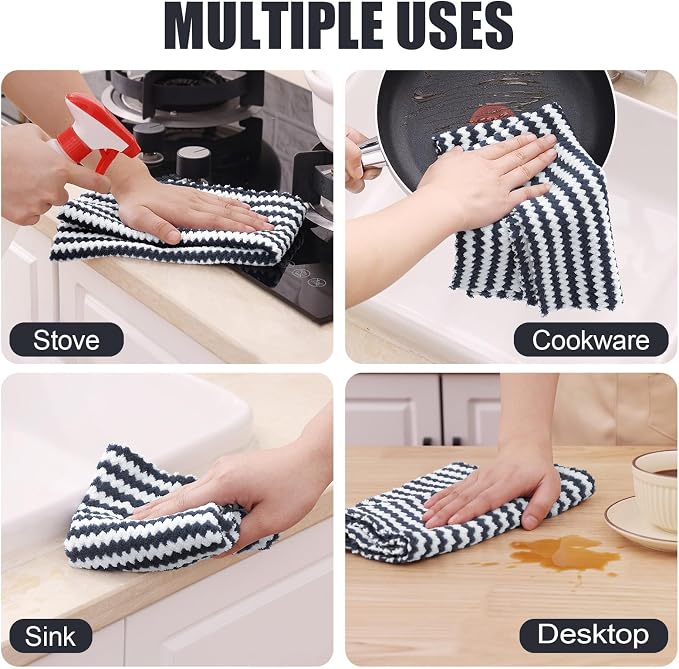 Homaxy Kitchen Towels, Ultra Soft and Absorbent Dish Towels, Reusable Fast - Image 4