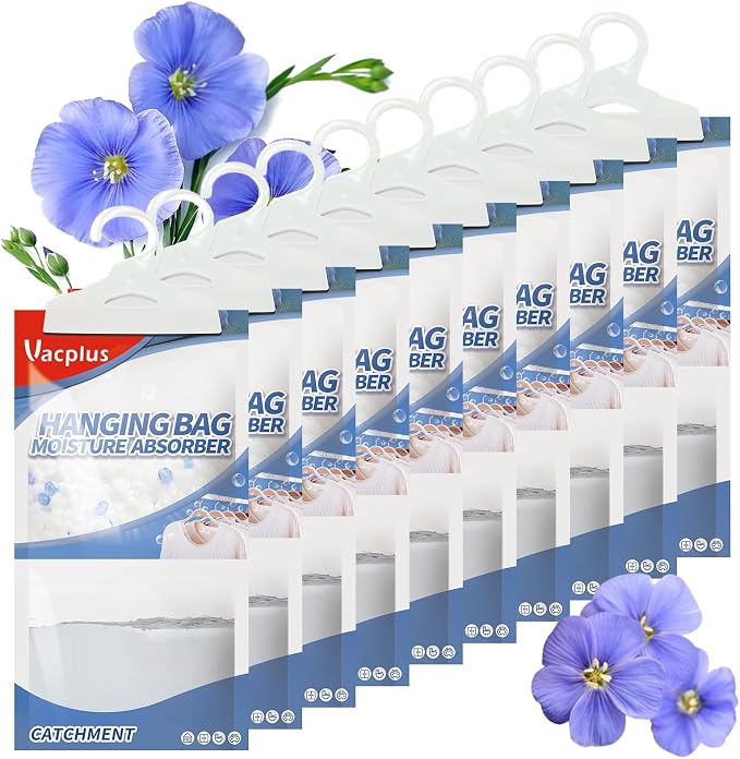Vacplus Moisture Absorbers, Hanging Closet Dehumidifier Bags, Humidity Packs by Vacplus