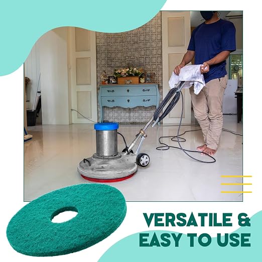 2 Pcs 12" Green Scrubbing Pads Commercial Cleaning Orbiter Pads-Maintenance Non - Image 5