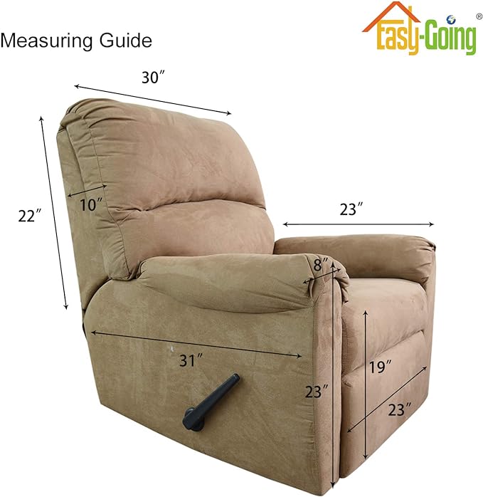Easy-Going Recliner Stretch Sofa Slipcover Sofa Cover 4-Pieces Furniture Protector Couch Soft with Elastic Bottom, Spandex Jacquard Fabric Small Checks(Recliner,Cream)