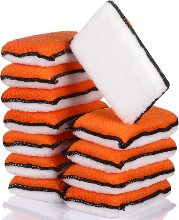Mudder 12 Pcs Car Interior Scrubbing Sponge 5'' x 3'' Fiber Car Wax Applicator by Mudder