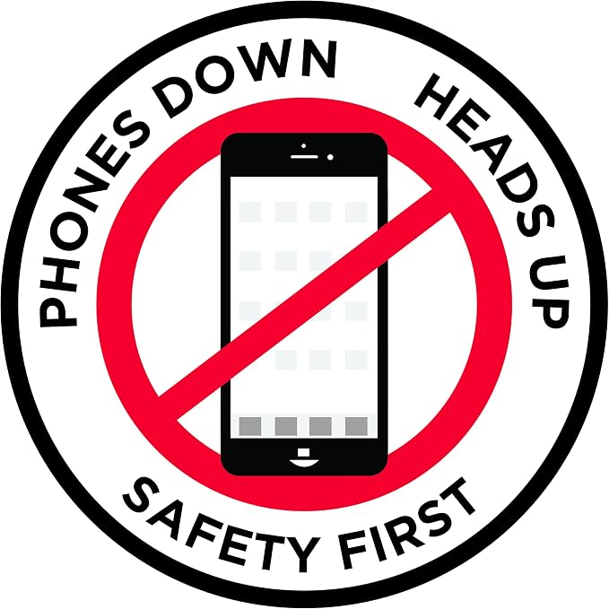 "Phones Down Heads Up" Safety Sign by GraphicalWarehouse