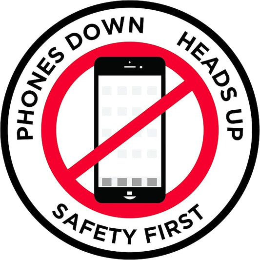 "Phones Down Heads Up" Safety Sign by GraphicalWarehouse