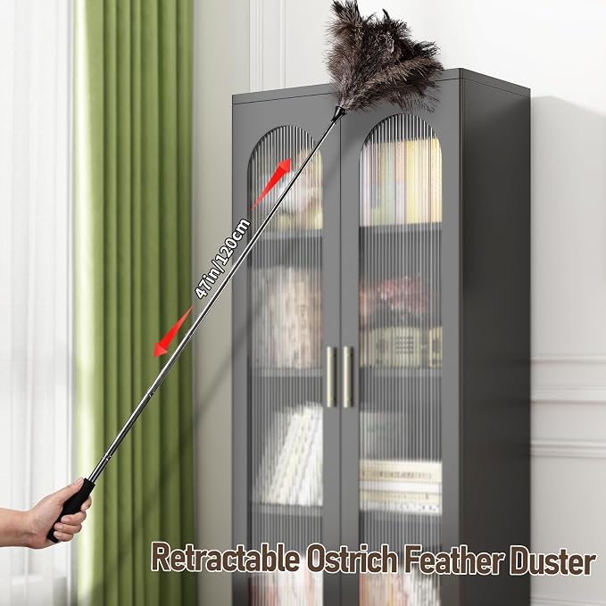 Ostrich Feather Duster 16.5-47Inch Reusable Fluffy Natural Detachable Ostrich - Image 7