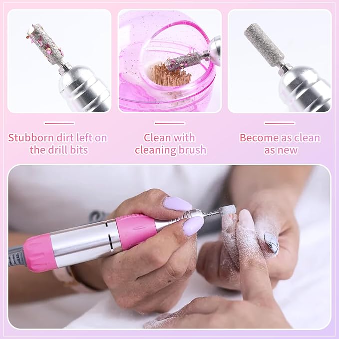 Nail Drill Bits Cleaner Brush Case Accessories, Nail Art Cleaner Tool Case - Image 4