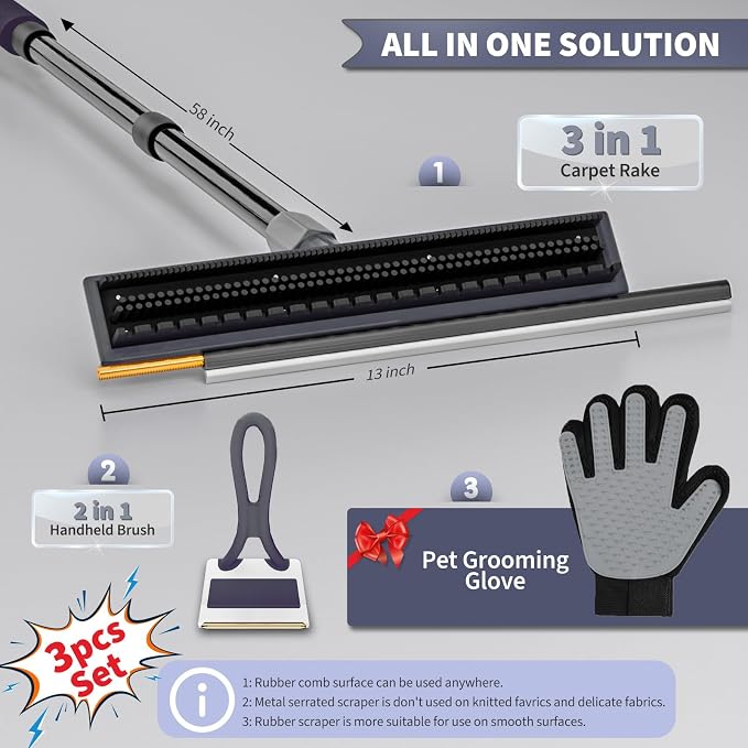 Carpet Rake for Pet Hair Removal - Image 2