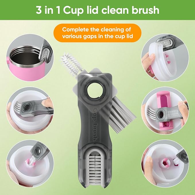 3 PCS Bottle Clean Brush Set, Long Wooden Handle Bottle Cleaner Brush - Image 4