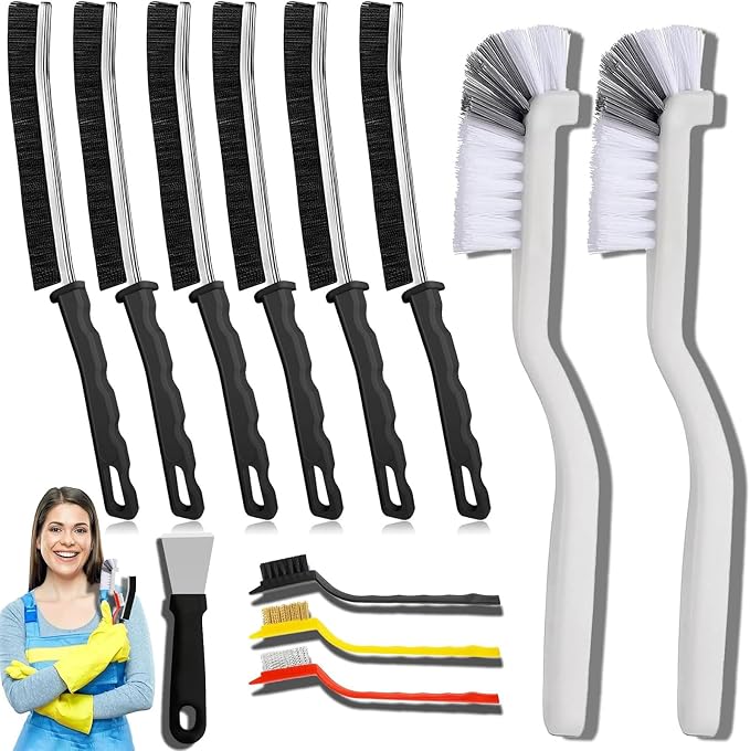 12Pcs Crevice Cleaning Brush Set, Hard Bristle Cleaning Supplies by BuyNow