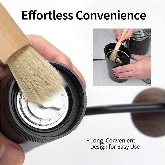 2 Pack Coffee Grinder Cleaning Brush Heavy Wood Handle Natural Bristles Dusting - Image 4