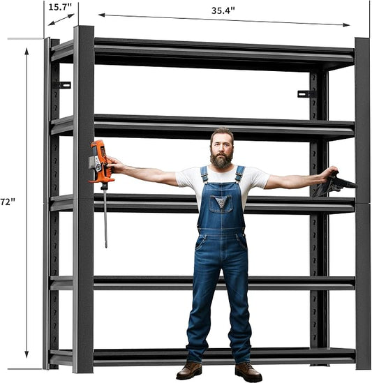 Garage Shelving, 3 Pieces72 Garage Storage Shelves Heavy Duty Shelving Units - Image 2