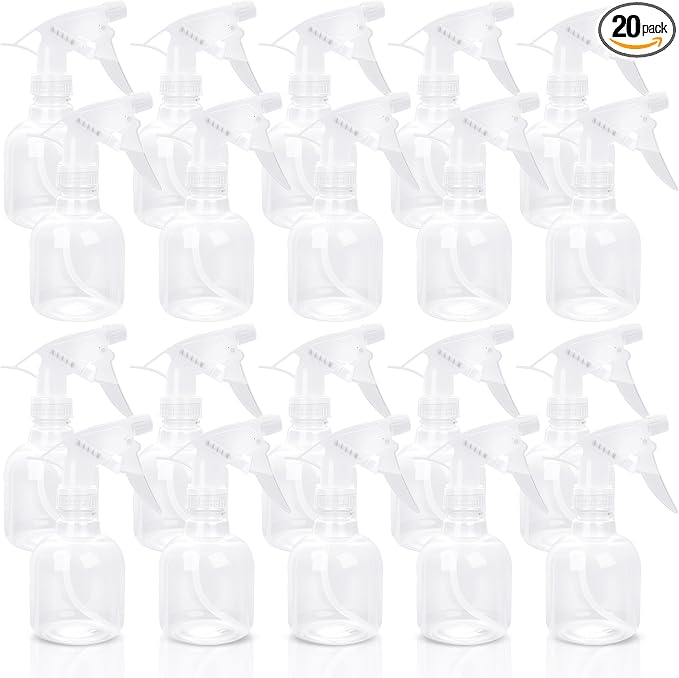 20 Pcs Empty Plastic Spray Bottle 8 OZ Reusable Clear Liquid Container by Unknown