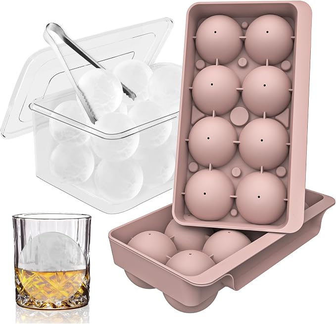 WIBIMEN Large Ice Cube Molds, Big Round Whiskey Ice Cube Trays by WIBIMEN