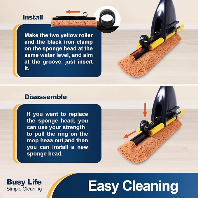 Yocada Sponge Mop Replacement Refill Head Home Commercial Use Tile Floor - Image 3