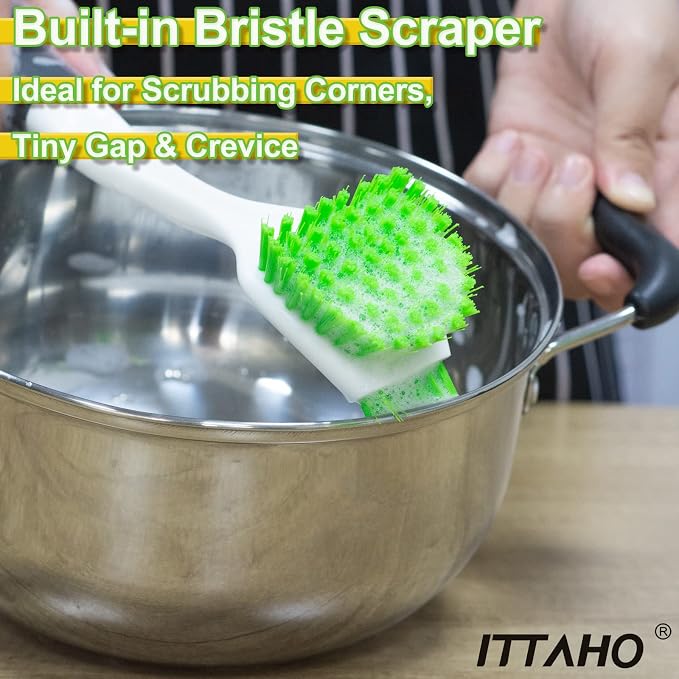 ITTAHO Dish Scrub Brush Kit, Kitchen Brush Set - Image 6