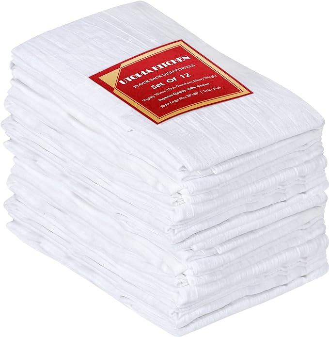 Utopia Kitchen White Flour Sack Towels 100% Cotton Tea Towels by UTOPIAKITCHEN