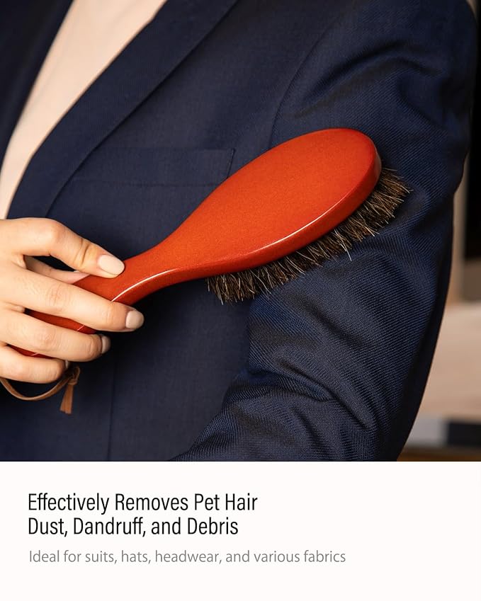 VASSON Clothes Brush, Pure Horse Bristle Garment Brush Removes Lint, Pet Hair - Image 3