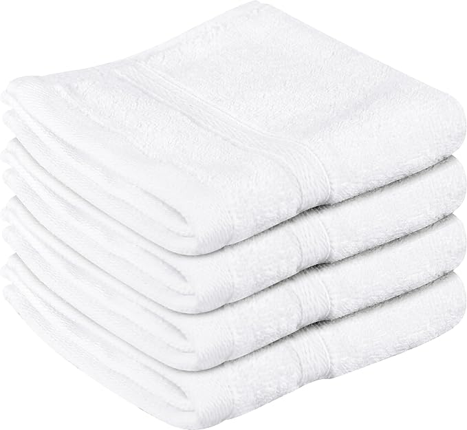 Towel and Linen Mart 100% Cotton- Wash Cloth Set -Pack of 4, Quick Dry by T+%26+L+Towel+and+Linen+Mart