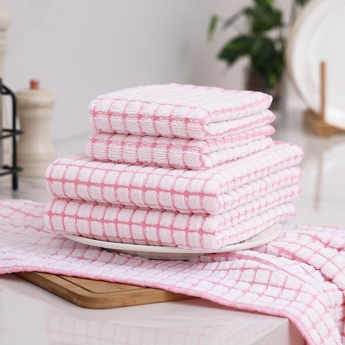 Homaxy Kitchen Towels and Dishcloths Set, 16 x 25 and 12 x 12 Inches, Super - Image 8