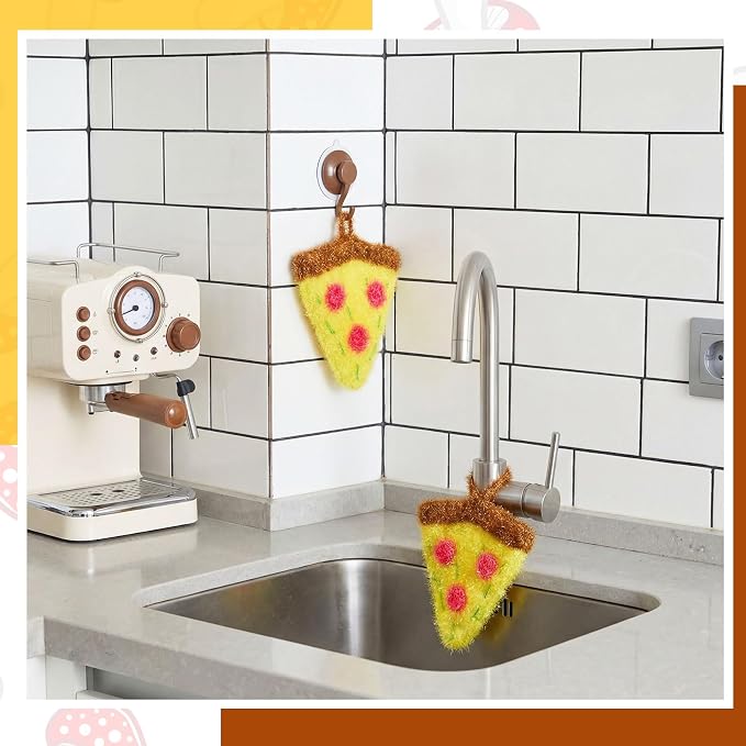 Breling 6 Pieces Pizza Shape Dish Sponge Dual Sided Non Scratch Dish Washing - Image 6