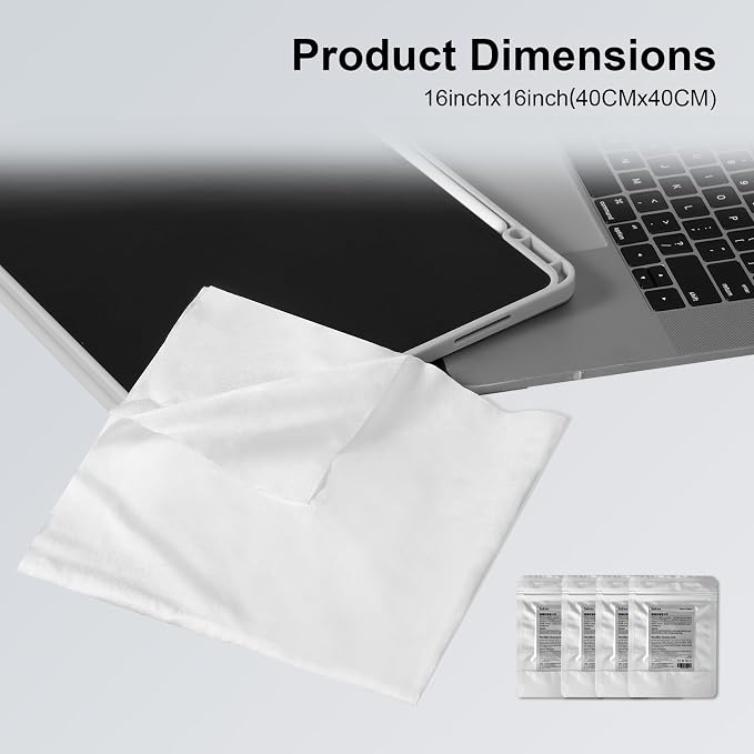 Selens 4Pcs Extra Large Microfiber Cleaning Cloths 16x16inch White Microfiber - Image 7