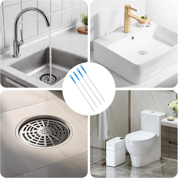 4 Pack Flexible Drain Cleaning Brush, Sink Pipe Cleaners Drain Clog Remover Tool - Image 6