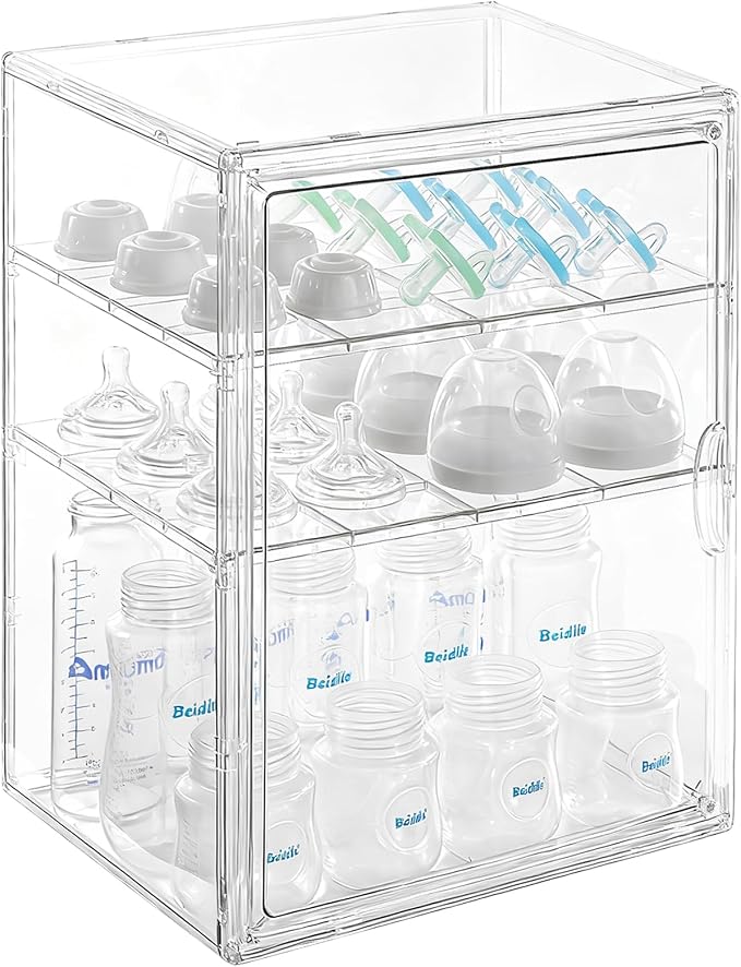 Baby Bottle Organizer – 3 Tier Acrylic Bottle Storage Organizer container by ERTIUANIO