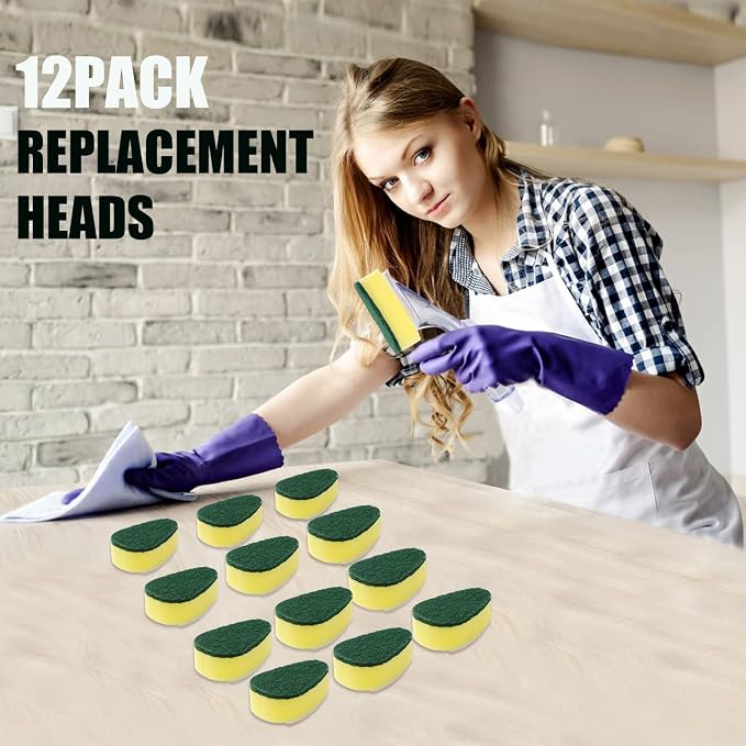 Dish Wand Refill 12Pack, Durable Dish Wand Sponges, Common Dish Wand Refill - Image 6