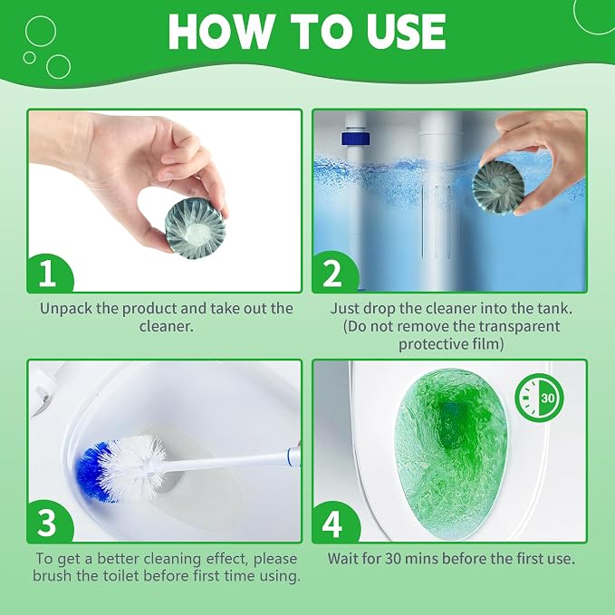 Toilet Bowl Cleaner Tablets, Automatic Toilet Bowl Cleaners, Long-Lasting - Image 4