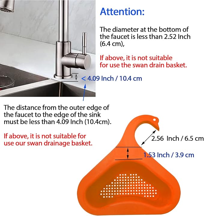 Kitchen sink drain basket swan drain rack, swan drain basket - Image 4
