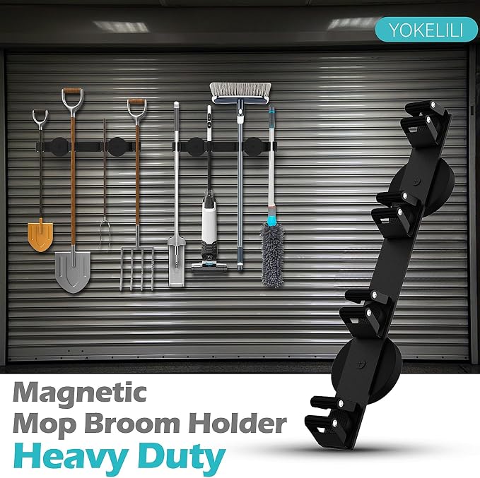 Magnetic Mop Broom Holder, Strong Non Slip Magnetic Broom Mop Hanger, Heavy - Image 6