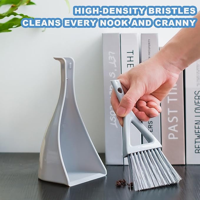 Dust Pan Broom Brush Dustpan -Mini Broom and Dustpan Combo Set, Handheld - Image 3