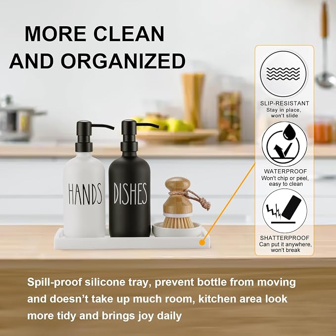Glass Soap Dispenser for Kitchen, Farmhouse Dish Soap Dispenser&Hand Soap - Image 5