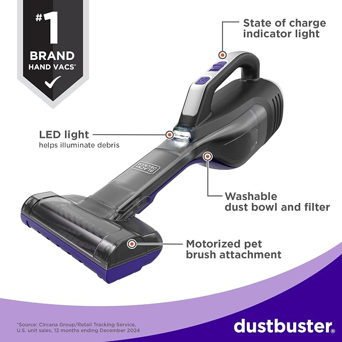 BLACK+DECKER dustbuster Reveal Pet Hair Vacuum, Hand Held Vacuum Cordless - Image 3