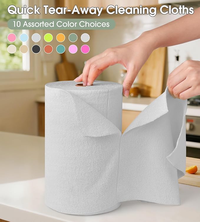 KitchLife Microfiber Cleaning Cloth Roll, 100 Pack - Image 5