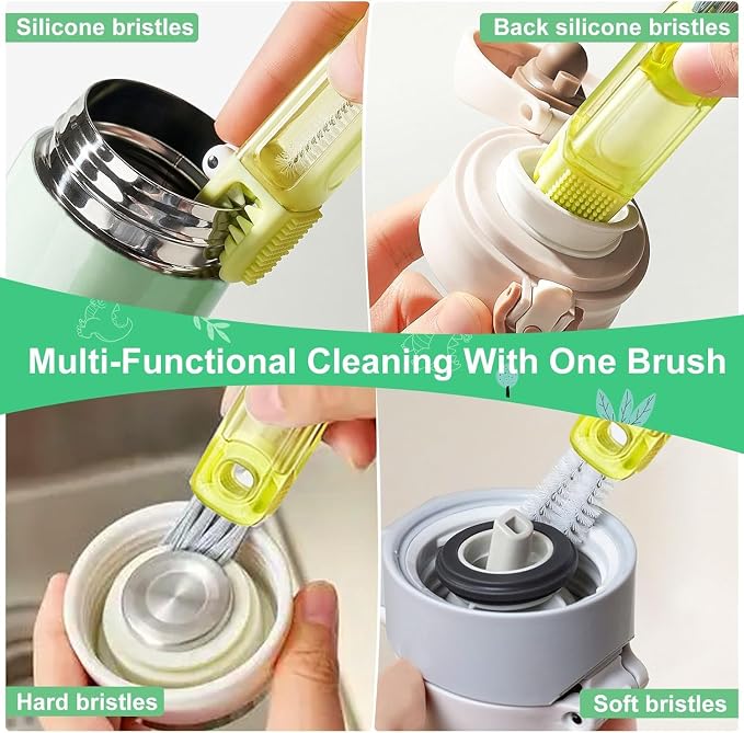 Megalobox 4 in 1 Cup Lid Cleaning Brush, Portable Water Bottle Cleaner Brush - Image 2
