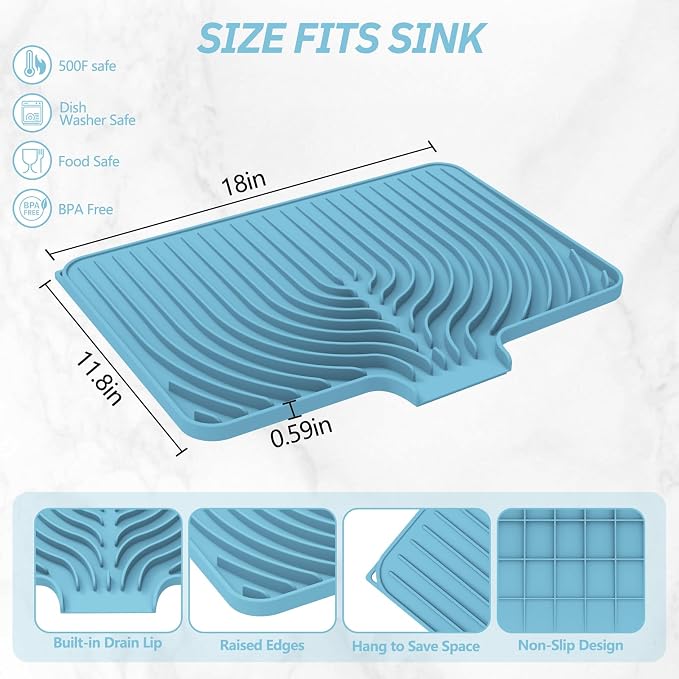 Dish Drying Mat for Kitchen Counter, - Image 2