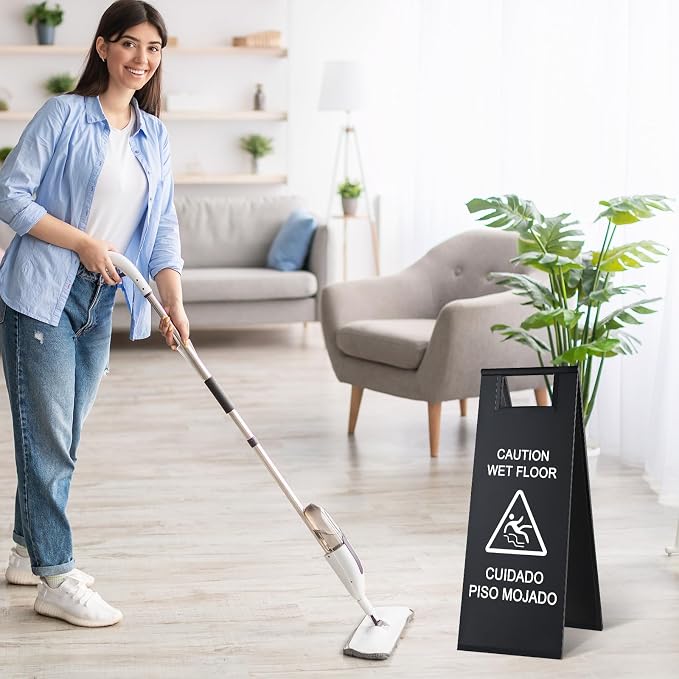 8 Pcs 24 Inch Stainless Steel Wet Floor Sign 8.8 Pound Caution Wet Floor Sign - Image 7