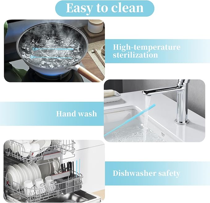 2Pcs silicone straw cleaning brushes, extra long, used - Image 5