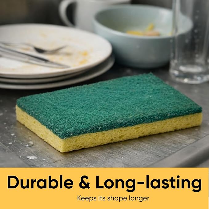 Kitchen Sponges for Washing Dishes, Non-Scratch Cellulose Dish Scrub Sponges - Image 8