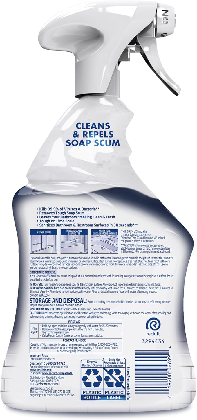 Lysol Power Foaming Bathroom Cleaner, Disinfectant Spray Kills 99.9% of Germs - Image 9