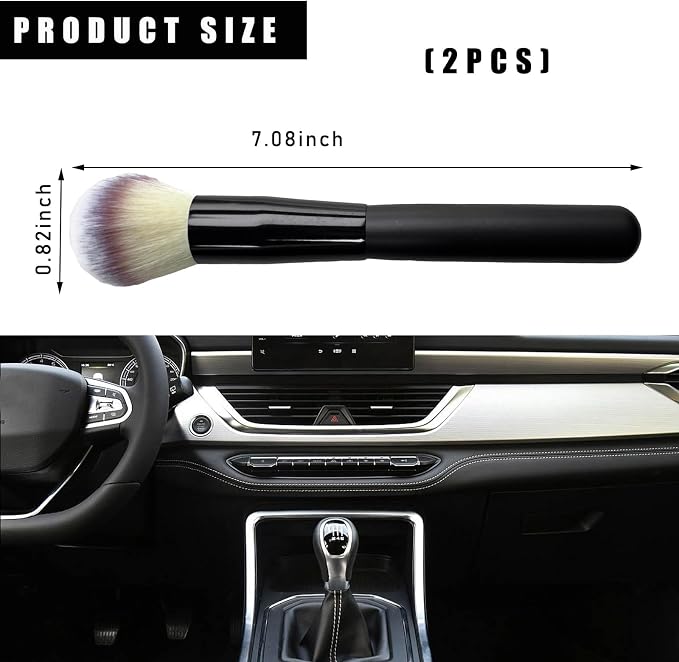 2PCS Car Interior Dust Brush, Soft Scratch Free Auto Detailing Brushes - Image 2