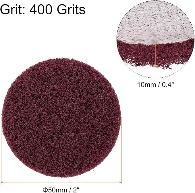 HARFINGTON 20pcs Scrubber Scouring Pads 400 Grits 2 Inch Drill Power Brush Hoop - Image 2
