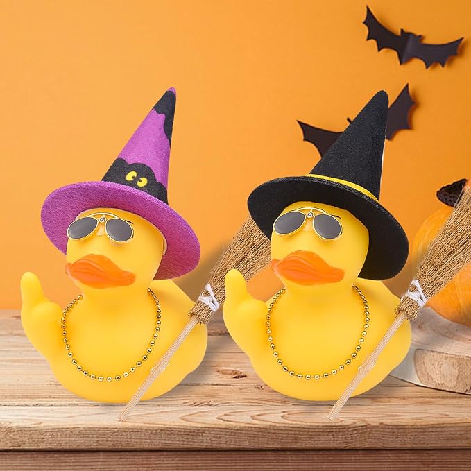 Halloween 3.15" Fun Rubber Duck Witch Duck Car Dashboard Decorations Halloween - Image 5