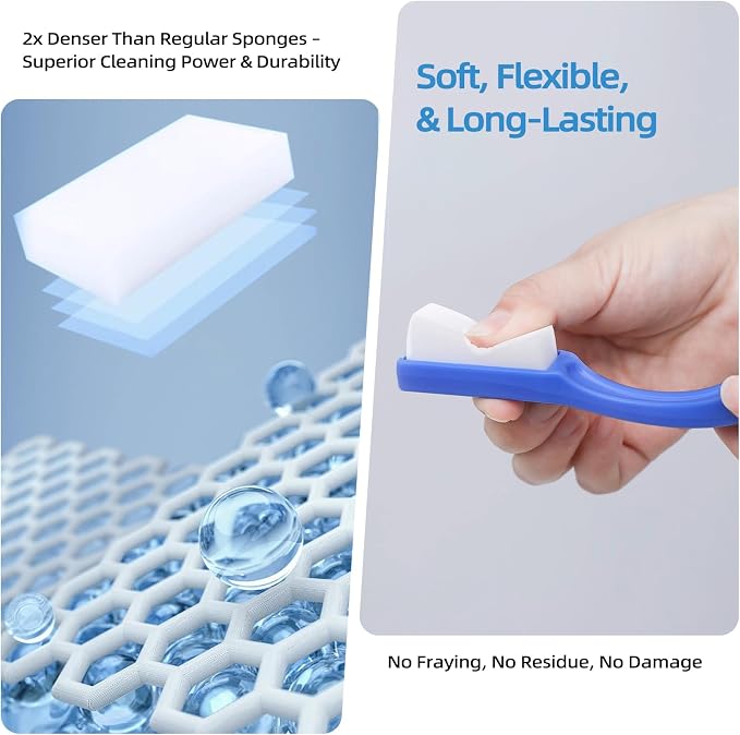 Magic Sponge Eraser with Handle, 33 Refill Melamine Sponges & 2 Scrub Brushes - Image 5