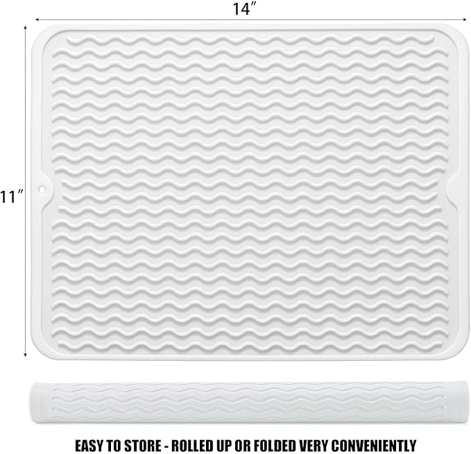 Large 14" x 11" Silicone Dish Drying Mat - Image 2