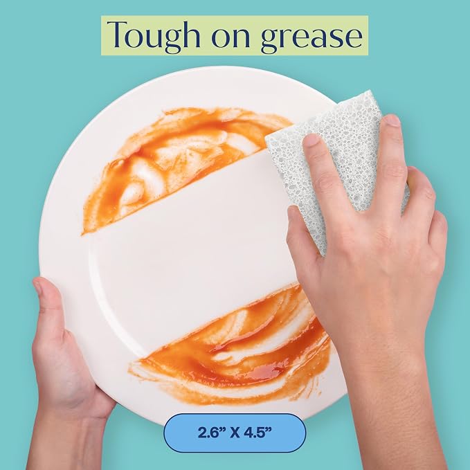 FabTab Coconut and Cellulose Sponges, Plant-Based, Non-Scratch Cleaning Sponges - Image 3