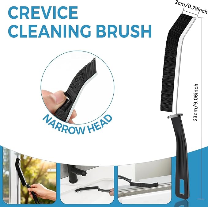 3 Pcs Black Crevice Cleaning Brush Hard Bristle Gap Cleaner - Image 2